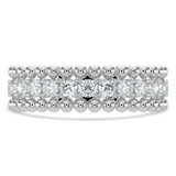 Round Lab Created Diamond Semi-Eternity Wedding Band Ring in White Gold (MVSXB1076-W)