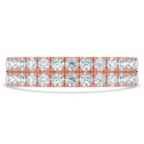 Round Lab Created Diamond Two-Row Semi-Eternity Wedding Band Ring in Rose Gold (MVSXB1077-R)