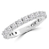 Round Lab Created Diamond 3/4 Way Semi-Eternity Wedding Band Ring in White Gold (MVSXB1078-W)