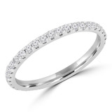 Round Lab Created Diamond 3/4 Way Semi-Eternity Wedding Band Ring in White Gold (MVSXB1080-W)