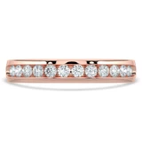 Round Lab Created Diamond Channel Set Semi-Eternity Wedding Band Ring in Rose Gold (MVSXB1081-R)