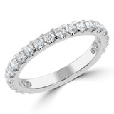 Round Lab Created Diamond 3/4 Way Semi-Eternity Wedding Band Ring in White Gold (MVSXB1082-W)