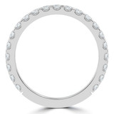 Round Lab Created Diamond 3/4 Way Semi-Eternity Wedding Band Ring in White Gold (MVSXB1082-W)