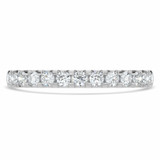 Round Lab Created Diamond 3/4 Way Semi-Eternity Wedding Band Ring in White Gold (MVSXB1082-W)