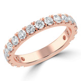Round Lab Created Diamond 3/4 Way Semi-Eternity Wedding Band Ring in Rose Gold (MVSXB1083-R)