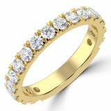 Round Lab Created Diamond 3/4 Way Semi-Eternity Wedding Band Ring in Yellow Gold (MVSXB1083-Y)