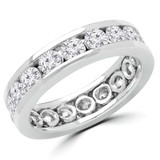 1 2/5 - 1 2/3 CTW Full Eternity Round Lab Created Diamond Anniversary Wedding Band Ring in White Gold (MVSAR1006-W)