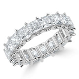 5 1/4 to 6 1/2 CTW Full Eternity Princess Lab Created Diamond Anniversary Wedding Band Ring in White Gold (MVSAR1012-W)