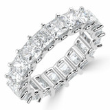 5 1/4 to 6 1/2 CTW Full Eternity Princess Lab Created Diamond Anniversary Wedding Band Ring in White Gold (MVSAR1012-W)