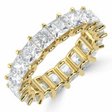 5 1/4 to 6 1/2 CTW Full Eternity Princess Lab Created Diamond Anniversary Wedding Band Ring in Yellow Gold (MVSAR1012-Y)