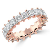 3 9/10 to 4 3/4 CTW Full Eternity Princess Lab Created Diamond Anniversary Wedding Band Ring in Rose Gold (MVSAR1013-R)