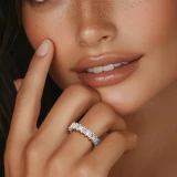 3 9/10 to 4 3/4 CTW Full Eternity Princess Lab Created Diamond Anniversary Wedding Band Ring in White Gold (MVSAR1013-W)