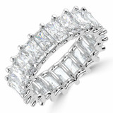 5 4/5 to 7 1/3 CTW Full Eternity Radiant Lab Created Diamond Anniversary Wedding Band Ring in White Gold (MVSAR1014-W)
