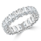 3 1/3 to 4 1/4 CTW Full Eternity Oval Lab Created Diamond Anniversary Wedding Band Ring in White Gold (MVSAR1016-W)
