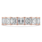 5 7/8 to 7 2/5 CTW Full Eternity Asscher Lab Created Diamond Anniversary Wedding Band Ring in Rose Gold (MVSAR1017-R)