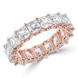5 7/8 to 7 2/5 CTW Full Eternity Asscher Lab Created Diamond Anniversary Wedding Band Ring in Rose Gold (MVSAR1017-R)