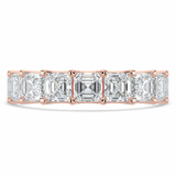 5 7/8 to 7 2/5 CTW Full Eternity Asscher Lab Created Diamond Anniversary Wedding Band Ring in Rose Gold (MVSAR1017-R)
