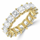 5 7/8 to 7 2/5 CTW Full Eternity Asscher Lab Created Diamond Anniversary Wedding Band Ring in Yellow Gold (MVSAR1017-Y)