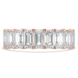 5 4/5 to 7 1/3 CTW Full Eternity Emerald Lab Created Diamond Anniversary Wedding Band Ring in Rose Gold (MVSAR1018-R)