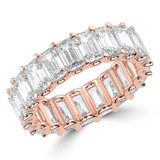 5 4/5 to 7 1/3 CTW Full Eternity Emerald Lab Created Diamond Anniversary Wedding Band Ring in Rose Gold (MVSAR1018-R)