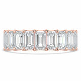 5 4/5 to 7 1/3 CTW Full Eternity Emerald Lab Created Diamond Anniversary Wedding Band Ring in Rose Gold (MVSAR1018-R)