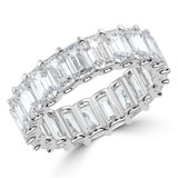 5 4/5 to 7 1/3 CTW Full Eternity Emerald Lab Created Diamond Anniversary Wedding Band Ring in White Gold (MVSAR1018-W)