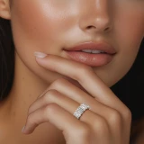 5 4/5 to 7 1/3 CTW Full Eternity Emerald Lab Created Diamond Anniversary Wedding Band Ring in White Gold (MVSAR1018-W)