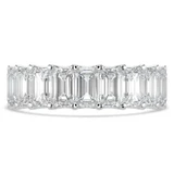 5 4/5 to 7 1/3 CTW Full Eternity Emerald Lab Created Diamond Anniversary Wedding Band Ring in White Gold (MVSAR1018-W)
