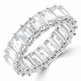 5 4/5 to 7 1/3 CTW Full Eternity Emerald Lab Created Diamond Anniversary Wedding Band Ring in White Gold (MVSAR1018-W)