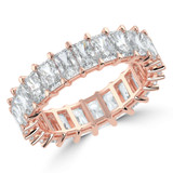 3 7/8 to 5 CTW Full Eternity Radiant Lab Created Diamond Anniversary Wedding Band Ring in Rose Gold (MVSAR1020-R)