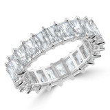 3 7/8 to 5 CTW Full Eternity Radiant Lab Created Diamond Anniversary Wedding Band Ring in White Gold (MVSAR1020-W)