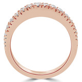 Round Diamond Semi-Eternity Wedding Band Ring in Rose Gold (MVSXB0010-R)