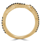 Round Black Diamond Infinity Semi-Eternity Wedding Band Ring in Yellow Gold (MVSXB0033-Y)