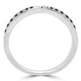 Round Black Diamond Semi-Eternity Wedding Band Ring in White Gold (MVSXB0036-W)