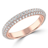 Round Diamond Semi-Eternity Wedding Band Ring in Rose Gold (MVSXB0037-R)