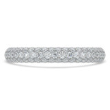 Round Diamond Semi-Eternity Wedding Band Ring in White Gold (MVSXB0037-W)