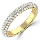 Round Diamond Semi-Eternity Wedding Band Ring in Yellow Gold (MVSXB0037-Y)
