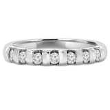 Round Diamond Seven-Stone Semi-Eternity Wedding Band Ring in White Gold (MVSXB0045-W)