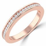 Round Diamond Semi-Eternity Wedding Band Ring in Rose Gold (MVSXB0047-R)