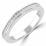 Round Diamond Semi-Eternity Wedding Band Ring in White Gold (MVSXB0047-W)
