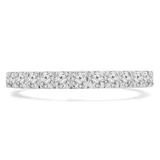 Round Diamond Semi-Eternity Wedding Band Ring in White Gold (MVSXB0050-W)