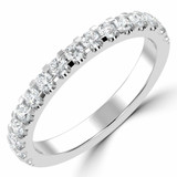 Round Diamond Semi-Eternity Wedding Band Ring in White Gold (MVSXB0053-W)