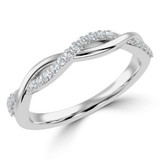 Round Diamond Semi-Eternity Wedding Band Ring in White Gold (MVSXB0056-W)