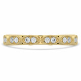 Round Diamond Semi-Eternity Wedding Band Ring in Yellow Gold (MVSXB0057-Y)