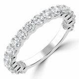 Round Diamond Semi-Eternity Wedding Band Ring in White Gold (MVSXB0058-W)