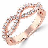 Round Diamond Open Infinity Semi-Eternity Wedding Band Ring in Rose Gold (MVSXB0067-R)
