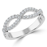Round Diamond Open Infinity Semi-Eternity Wedding Band Ring in White Gold (MVSXB0067-W)