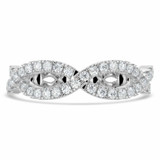 Round Diamond Open Infinity Semi-Eternity Wedding Band Ring in White Gold (MVSXB0067-W)