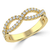 Round Diamond Open Infinity Semi-Eternity Wedding Band Ring in Yellow Gold (MVSXB0067-Y)