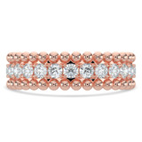 Round Diamond Semi-Eternity Wedding Band Ring in Rose Gold (MVSXB0076-R)